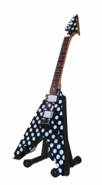 Miniatuurgitaar Randy Rhoads ( Ozzy Osbourne, Quiet Riot) - Polkadot flying V