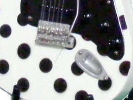 Miniatuurgitaar Buddy Guy - Stratocaster polkadot white -licht beschadigd-