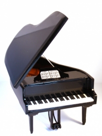 Miniatuur concertvleugel ( piano ) ZWART + Bankje