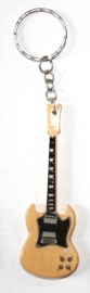Sleutelhanger Gibson SG -naturel hout-