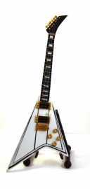 Miniatuurgitaar Randy Rhoads ( Ozzo Osbourne, Quiet Riot) - RR1 White V