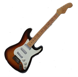 Gitaarminiatuur met magneet | Jimi Hendrix Strato `Sunburst"