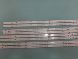 LS822/49   SET LED STRIPS  ( 8 STUKS)  AGF7904702 IDEM AGF79047201  IDEM  AGF80317901  IDEM  AGF79047202  IDEM  AGF78539201    IDEM  6916L-2709A  EN  6916L-2710A   EN  6916L-2711A  EN  6916L-2712A  LG