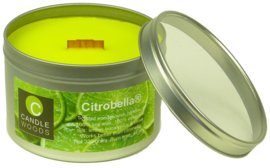 Citronella kaars in blik met vensterdeksel en katoenlont 180 g