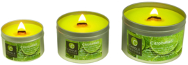 Citronella  Kaars  Klein  Blik - Vensterdeksel - Houtlont - Geur - 90 gram.