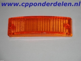 911410 Knipperlichtglas voorzijde oranje