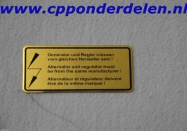 911248 Sticker Spanningsregelaar / dynamo