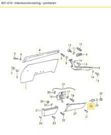 901236 Excentrische pen deurbak