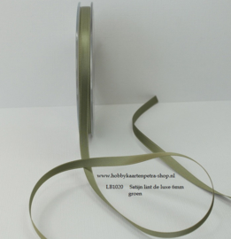 LB1020 Groen satijn lint de luxe 6mm