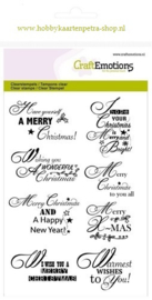 CraftEmotions clearstamps A6 - tekst ENG Christmas wishes