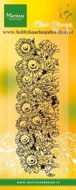 Clear stamps TC0836 Border Sunflowers