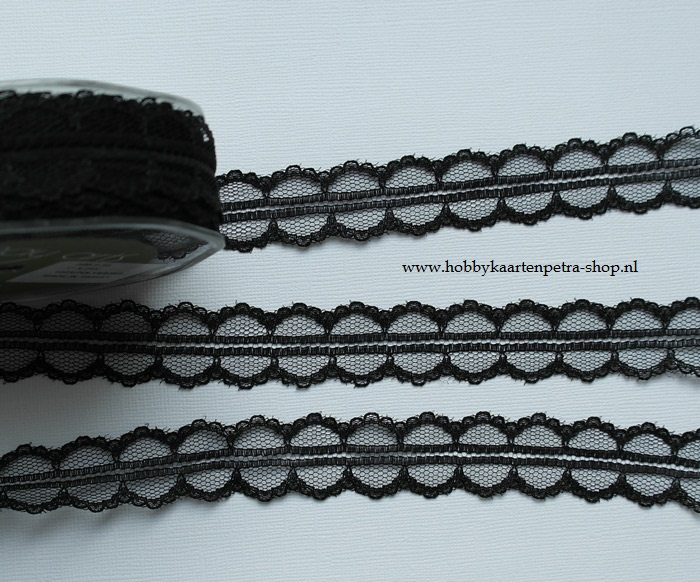 Artikel K1092 zwart Lace  polyester 25mm