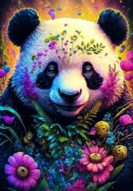 B38. Panda met Bloemen