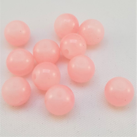 Glaskralen Crackled Opal - Coral Pink 8 mm