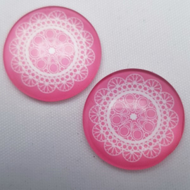 Cabochon Basic Mandala - Pink - 20 mm