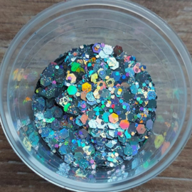 Holografische Glitter Mix - Silver