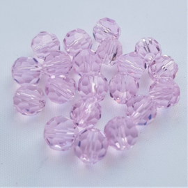 Facet - Rond - Transparant Light Pink - 8 mm