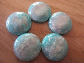 Turquoise Blauw rond 20 mm