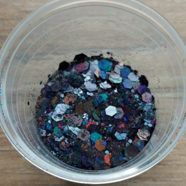 Hexagon Holografische Glitter - Black