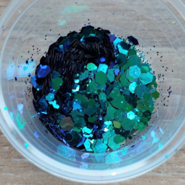 Kameleon Hexagon Glitter - Blauw Groen - 7850