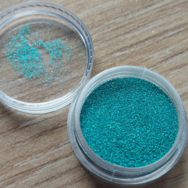 Rond doosje glitter - Aqua - 30% Korting
