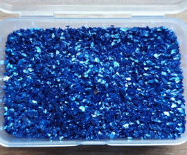 Metal Glass Steentjes - Blue