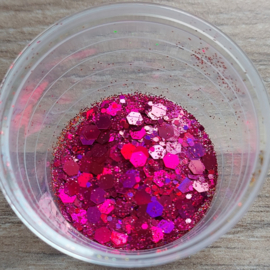 Hexagon Holografische Glitter -Magenta