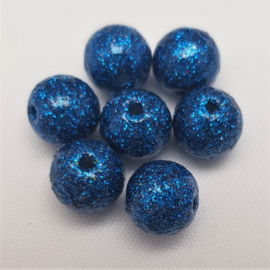 Glitter Kralen - Cobalt Blue - 8 mm - 30% Korting