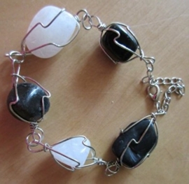 Armband Chakra Onyx & Milky Quartz 30% korting