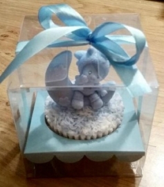 Cupcake Doosje Blauw incl. Wrapper & Lint