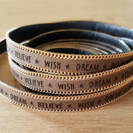 Taupe Grijs - Wish Dream Believe - met Schakelketting