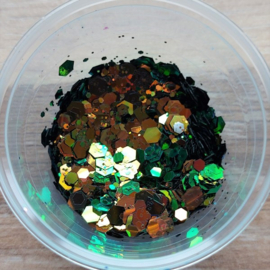 Kameleon Hexagon Glitter - Groen - 7111