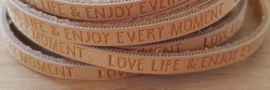 Plat Imitatie Leer - Quote: Love Life - 5 mm