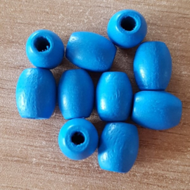 Ovale kralen - Blauw - 12 x 10 mm