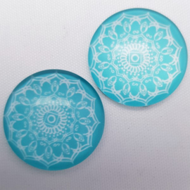 Cabochon Basic Mandala - Turquoise Blue - 20 mm