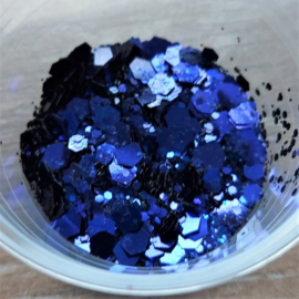 Kameleon Hexagon Glitter - Blauw - 7777