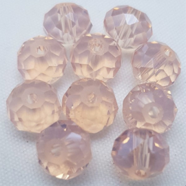 Top Facet 8 x 6 mm Disc Seashell Pink Pearl