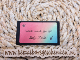 Gepersonaliseerde sticker "Bedankt" rechthoek