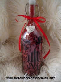 Grote fles "Gifts of Love" met licht