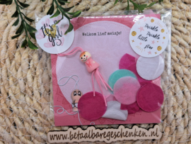 Kraamcadeautje "Notitie" Roze