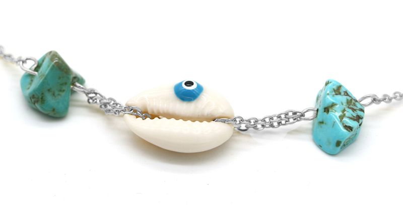 Ketting RVS schelp zilver
