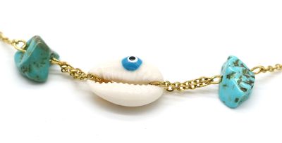 Ketting RVS schelp goud