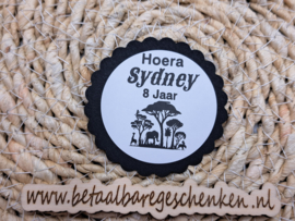 Gepersonaliseerde sticker "Verjaardag Jungle"