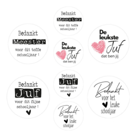 Assortistickers juf/meester wit