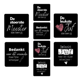 Assortistickers juf/meester zwart