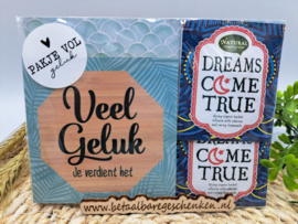 Houten onderzetter "Geluk"