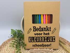 Tekenset met kleurpotloden voor de juf of meester