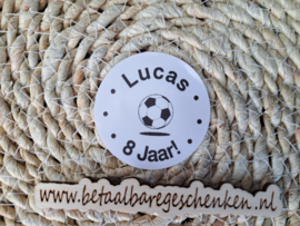 Gepersonaliseerde sticker "Verjaardag Voetbal"