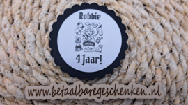 Gepersonaliseerde sticker "Verjaardag Brandweer"