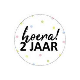 Sticker "Hoera 2 jaar"